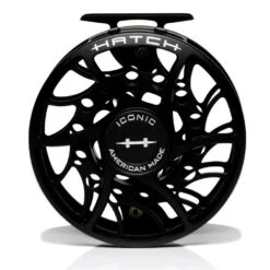 Hatch Iconic 11 Plus Fly Reel -Wild Fishing Trip Shop Iconic11PlusReelBlackSilverMidArborfront