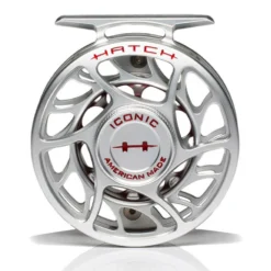 Hatch Iconic 3 Plus Fly Reel -Wild Fishing Trip Shop Iconic3PlusReelClearRedLargeArborFront
