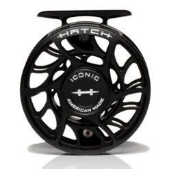 Hatch Iconic 4 Plus Fly Reel -Wild Fishing Trip Shop Iconic4PlusReelBlackSilverLargeArborFront