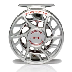 Hatch Iconic 5 Plus Fly Reel -Wild Fishing Trip Shop Iconic5PlusReelClearRedLargeArborFront