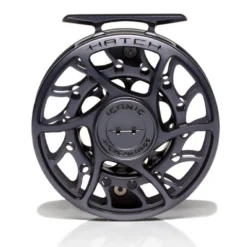 Hatch Iconic 5 Plus Fly Reel -Wild Fishing Trip Shop Iconic5PlusReelgreyBlackMidArborFront