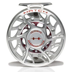 Hatch Iconic 9 Plus Fly Reel -Wild Fishing Trip Shop Iconic9PlusReelClearRedMidArborFront