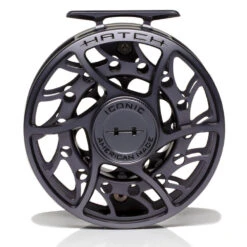 Hatch Iconic 9 Plus Fly Reel -Wild Fishing Trip Shop Iconic9PlusReelGreyBlackMidArborFront